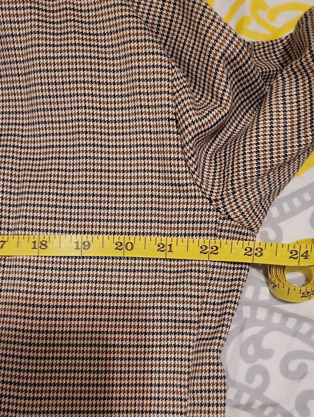 Rachel Zoe Tan Houndstooth Trench Blazer EUC Office Career‎ Preppy